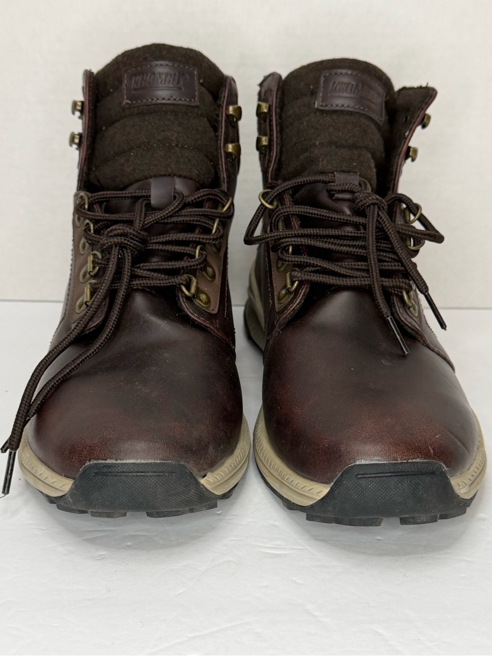 Khombu Men’s 11 Brown Lace Up Hiking Ankle Boots Outdoor Casual NWOT - Picture 2 of 8